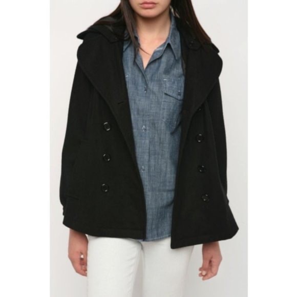 UO Kimchi Blue • Hooded Swing Peacoat Jacket - Picture 1 of 9